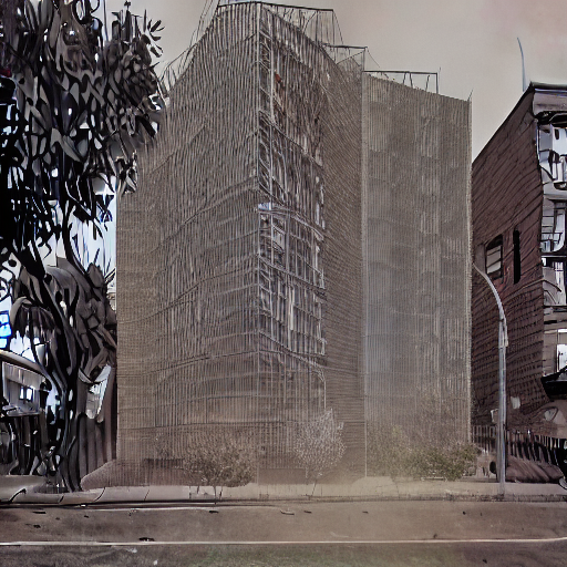 add trees in front of this building