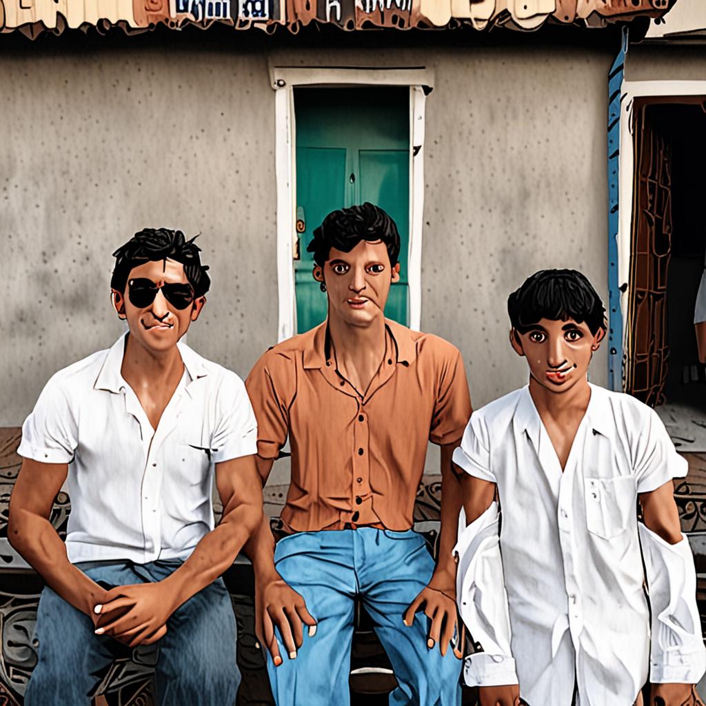 Two white guys and an Indian boy