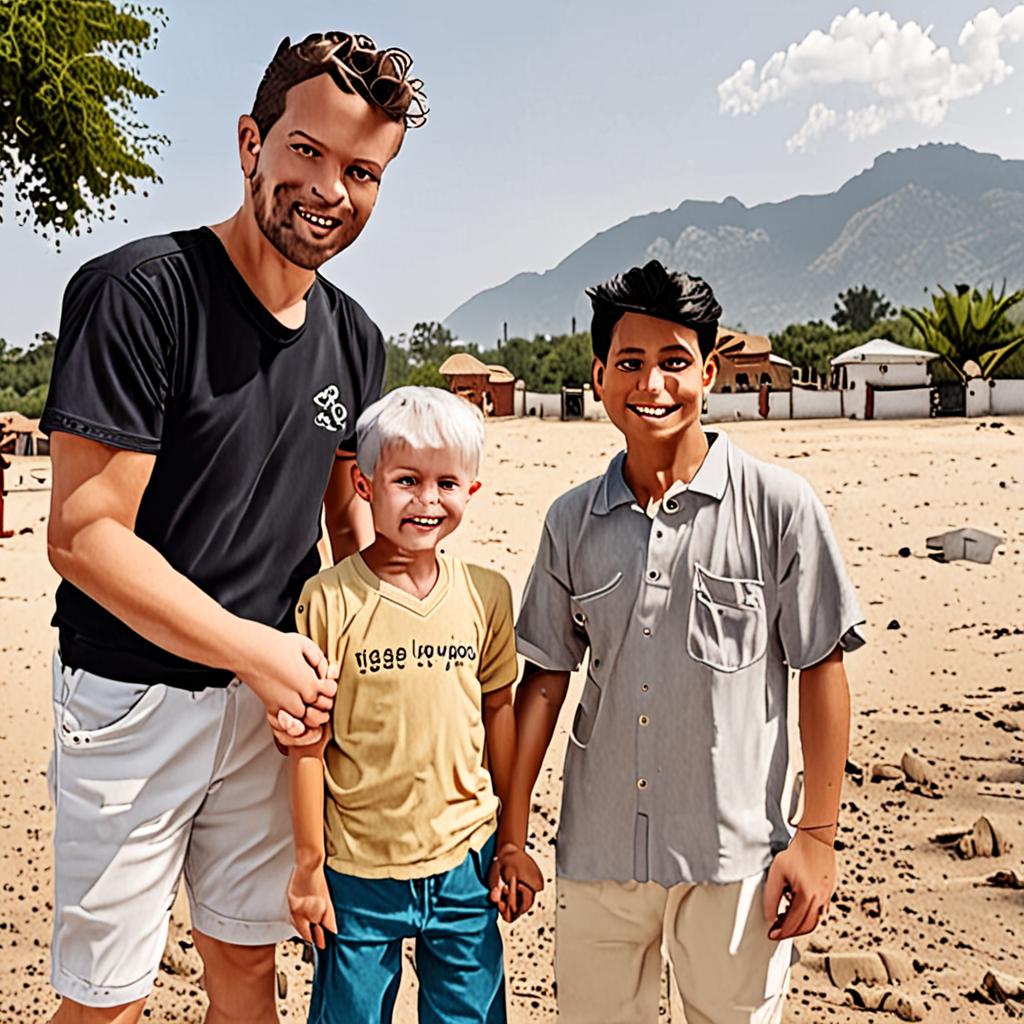 Photo of two white adopting an Indian boy